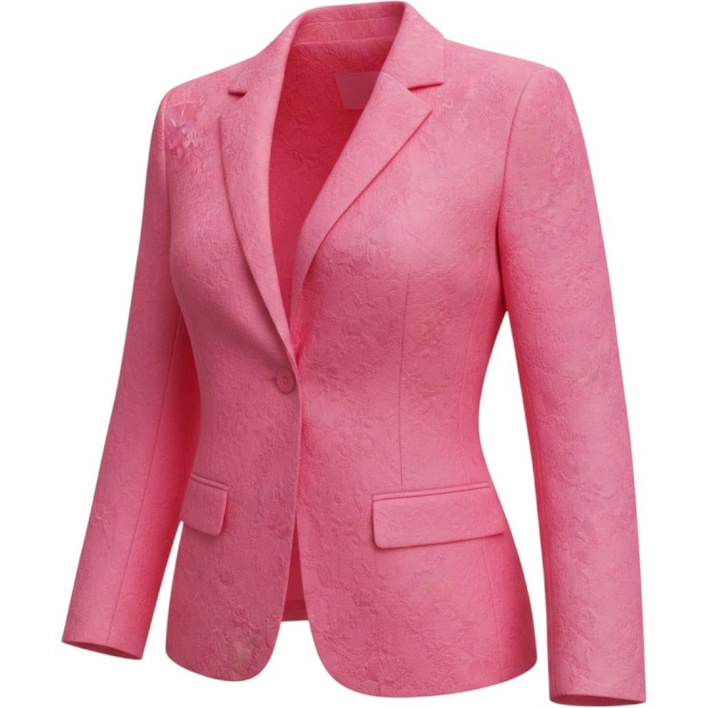 Austin Reed Blazer Women Size 18 Coral Excellent Floral Jacquard Notched Lapel